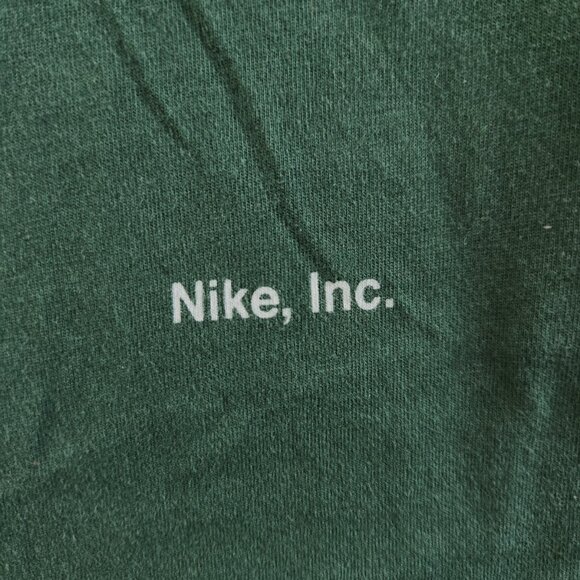The Nike Tee Small Green Short Sleeve Silver Logo Print Tshirt Swoosh All Cotton - Picture 10 of 16